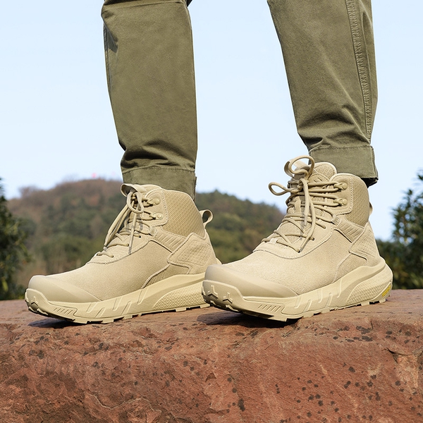 [VaporGuard] Men's Waterproof Military Tactical Work Boots - SAND - 6